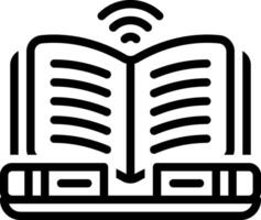 Black line icon for e learning vector