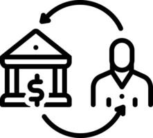 Black line icon for transaction vector