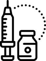 Black line icon for injection vector