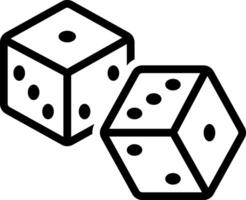 Black line icon for dice vector