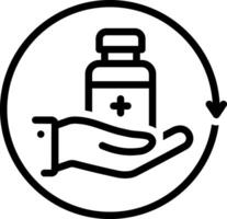 Black line icon for medication vector