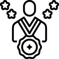Black line icon for achieve vector