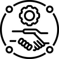 Black line icon for collaboration vector