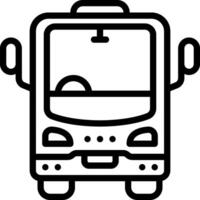 Black line icon for bus vector