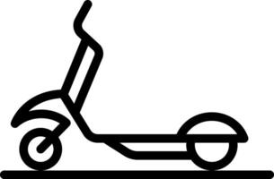 negro línea icono para patada scooter vector