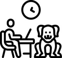 Black line icon for pet friendly workplace vector