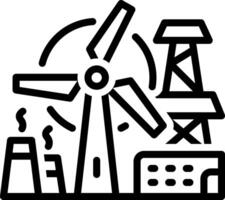 Black line icon for energy production vector