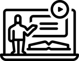 Black line icon for e learning vector