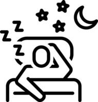 Black line icon for sleep vector