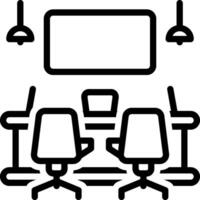 Black line icon for meeting room vector