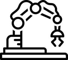 Black line icon for robotic arm vector