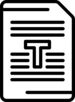 Black line icon for text vector