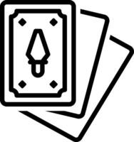 Black line icon for card game vector