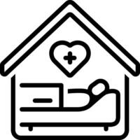 Black line icon for hospice vector