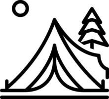 Black line icon for tent vector