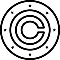 Black line icon for copyright vector