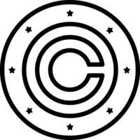 Black line icon for copyright vector