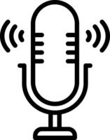 Black line icon for podcast vector