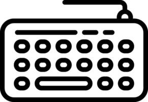 Black line icon for keyboard vector