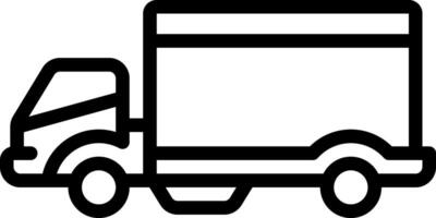 Black line icon for truck vector