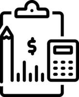 Black line icon for financial statement vector