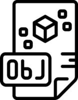 Black line icon for obj vector
