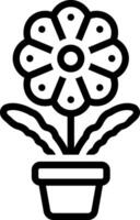 Black line icon for flower vector