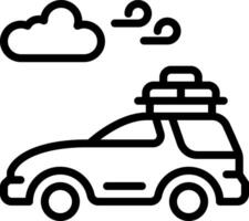 Black line icon for travel car vector