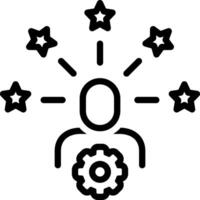 Black line icon for skill building vector