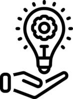 Black line icon for solution vector