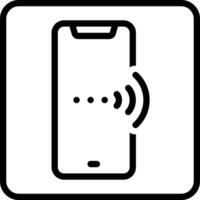 Black line icon for call button vector