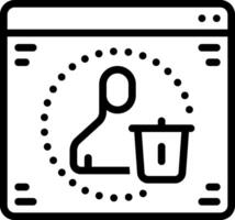 Black line icon for delete user vector