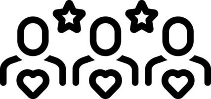 Black line icon for customers vector