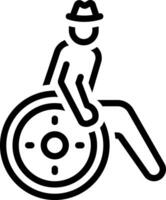 Black line icon for accessibility vector