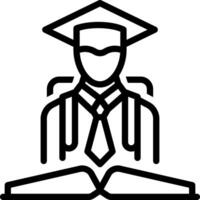 Black line icon for student vector