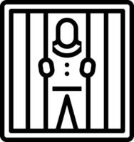 negro línea icono para prisión vector