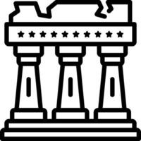 Black line icon for athens vector