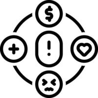 Black line icon for contributing factor vector