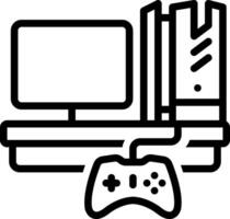 Black line icon for pc game vector