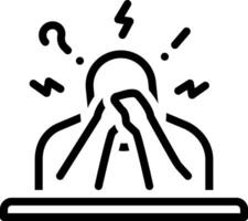 Black line icon for anxiety vector