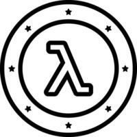 Black line icon for gamma vector