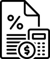 Black line icon for fiscal credit vector