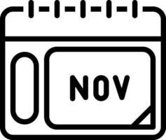 Black line icon for november vector