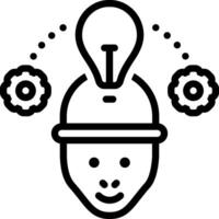 Black line icon for inventor vector