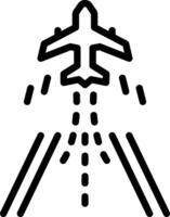 Black line icon for take off vector