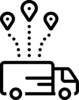 Black line icon for distribution vector