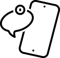 Black line icon for new message vector