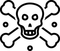 Black line icon for dangerous vector