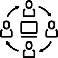 Black line icon for collaboration vector