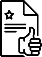 Black line icon for feedback vector